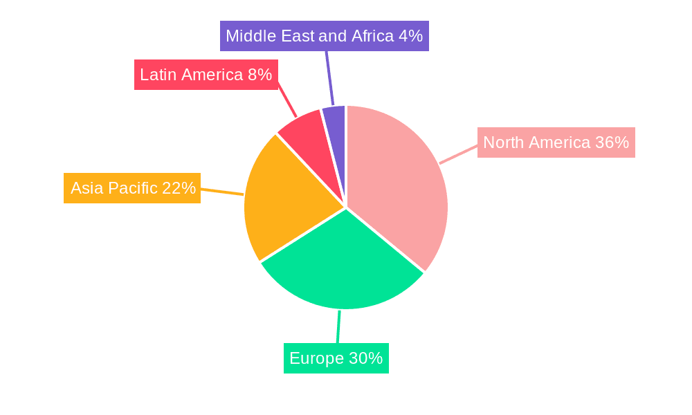 Intelligent Virtual Assistant Market Market Share by Region - Global Geographic Distribution