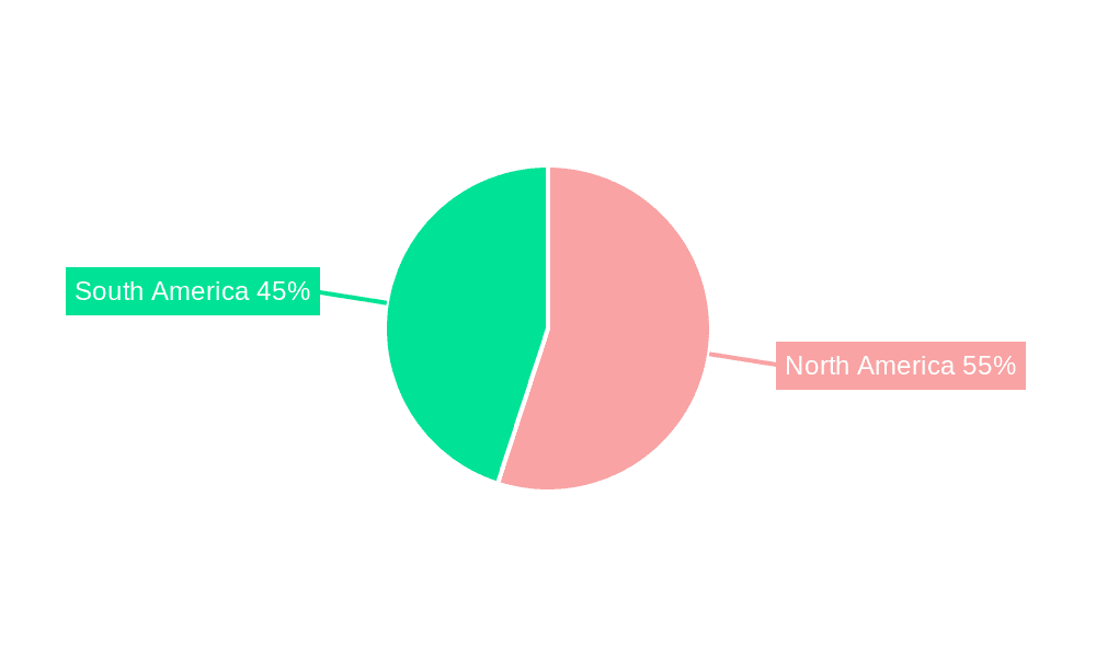 North America and South America Acetylene Black Market Market Share by Region - Global Geographic Distribution